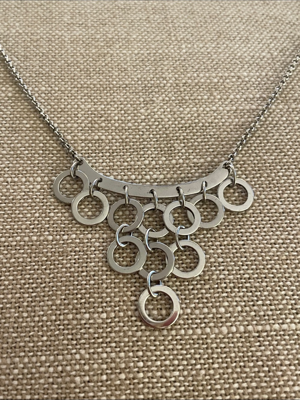 Sterling Silver Graduating Circle Bib Necklace